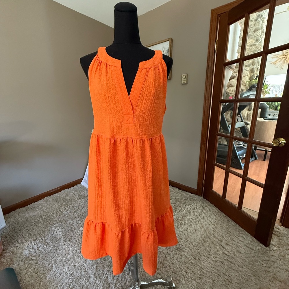 Vibrant Orange Sleeveless Dress- gorgeous- brand new!